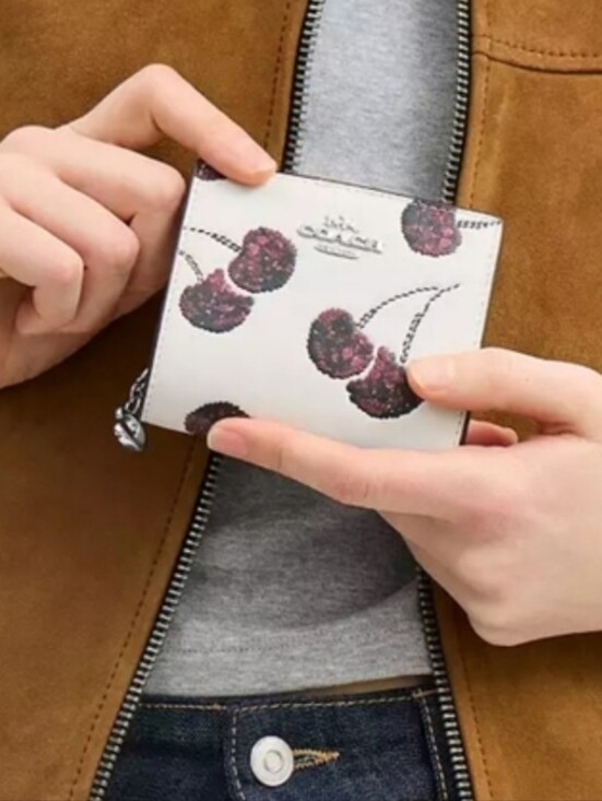 Coach Handbags - Coach Snap Wallet With Cherry Print CDF19